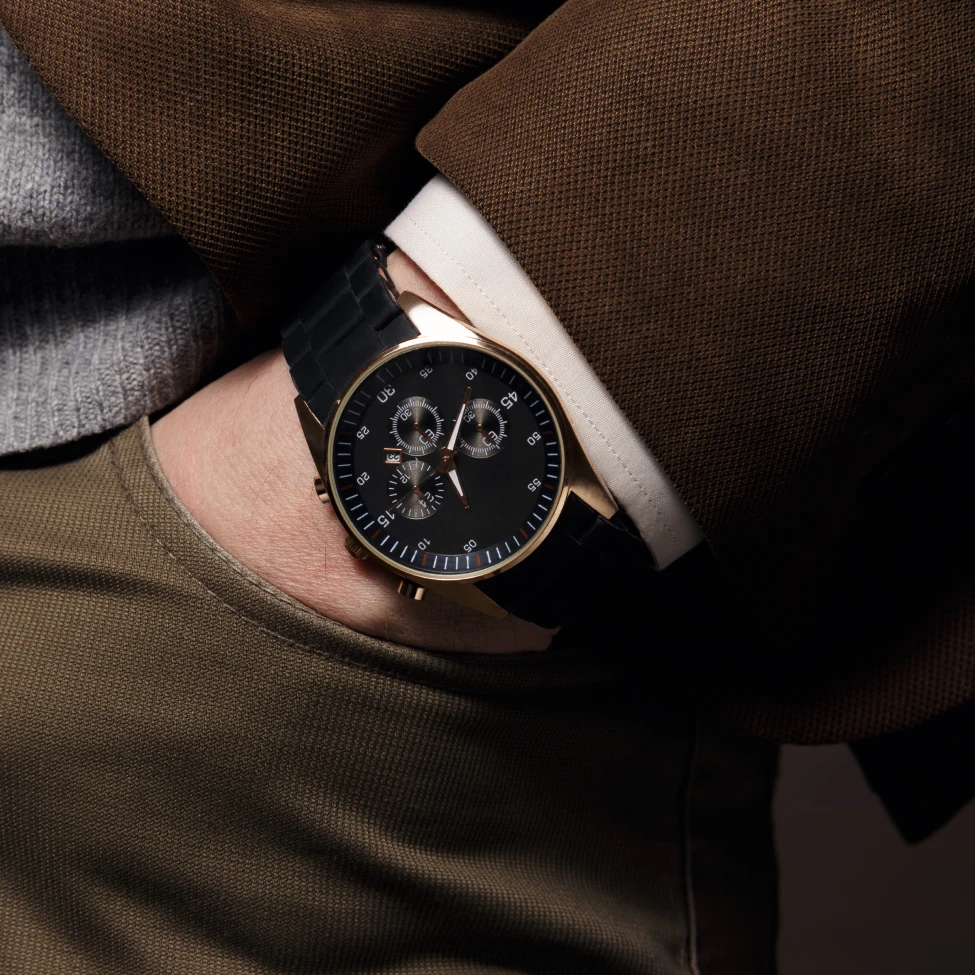 Stylish Man Wearing Luxury Watch – Arda & Co. Premium Fashion and Accessories