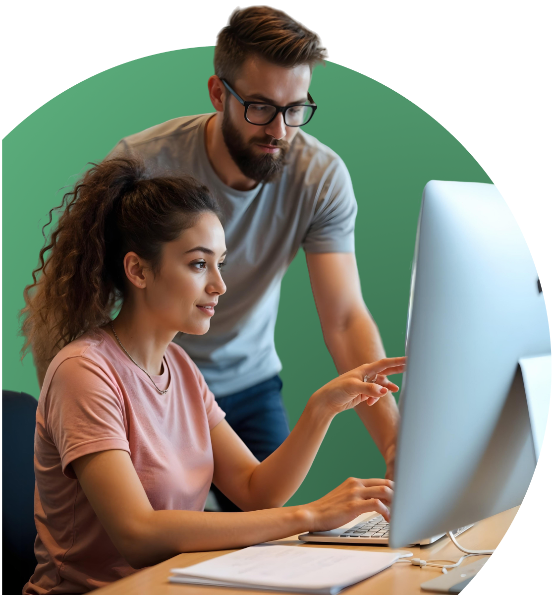 Team collaborating on AI integration strategy and business workflow implementation