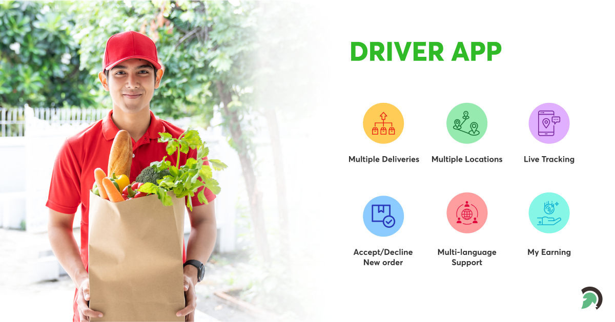 Driver App features for On-demand grocery app development