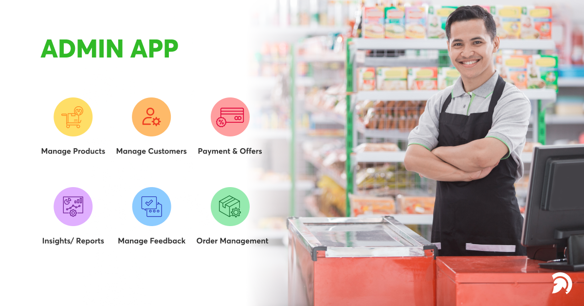 Admin App features for On-demand grocery app