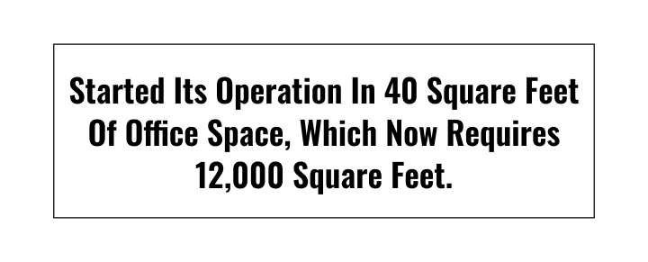 EvinceDev Group had started its operation in 40 square feet of office space, which now requires 12,000 square feet of room to accommodate all team members