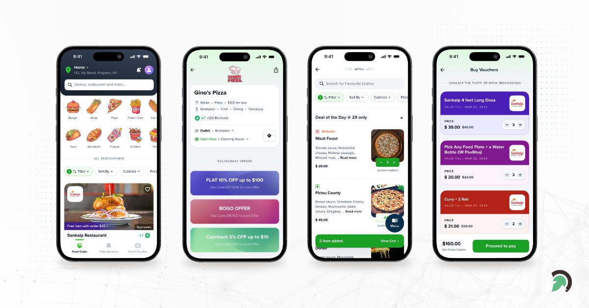Eatance App food discovery, ordering table booking app development