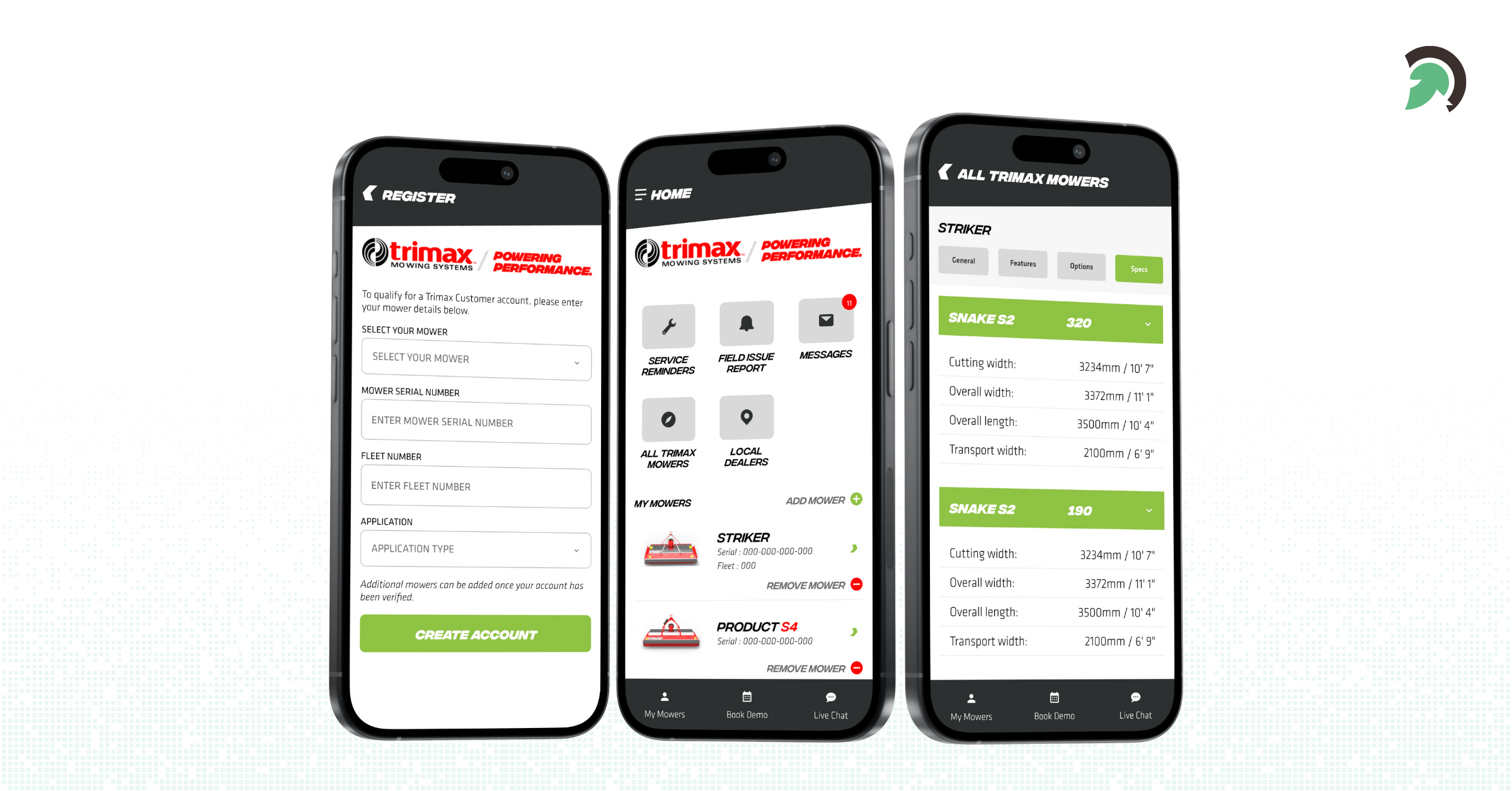 trimax customer app case study screen