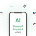 AI personal assistant app development interface showcasing voice and smart features.